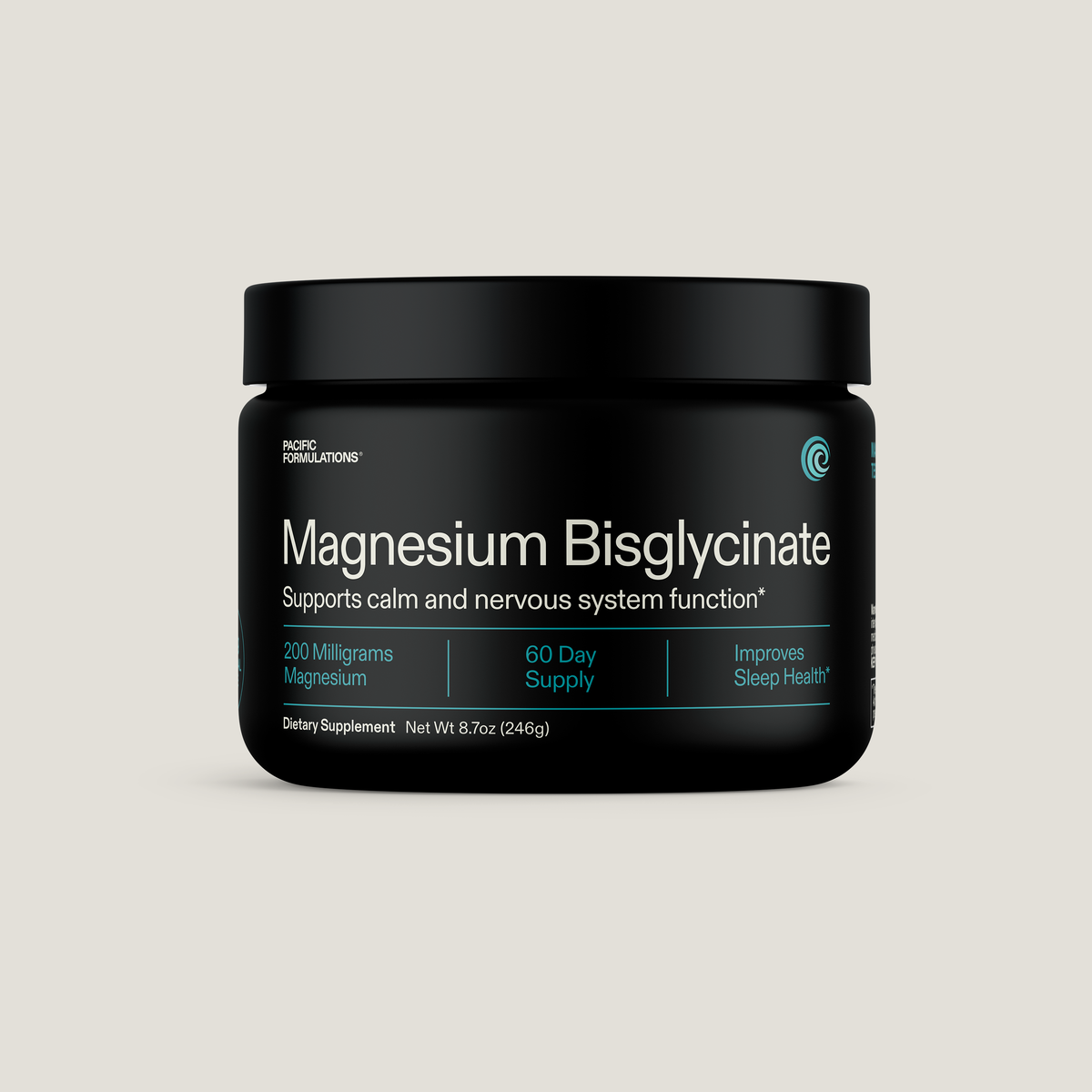 Magnesium Bisglycinate — 200mg elemental magnesium per serving